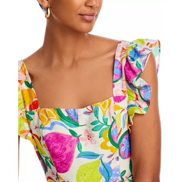 AQUA Fruit Floral Maxi Dress - Exclusive Size‎ Large Sundress - Picture 5 of 14